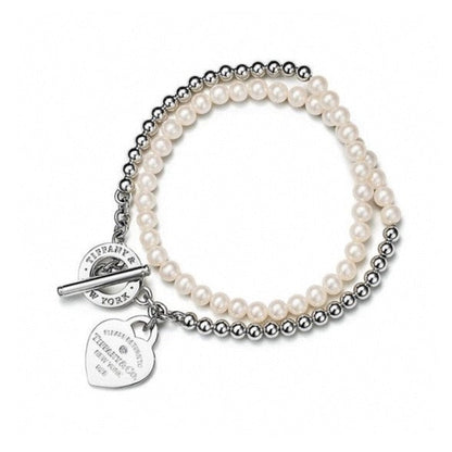 [Lioran]RETURN TO TIF HEART TAF BEAD PEARL BRACELET