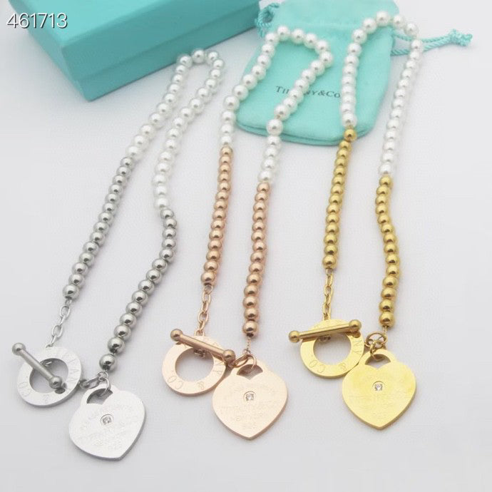 [Lioran]RETURN TO TIF HEART TAF BEAD PEARL BRACELET