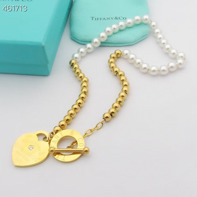 [Lioran]RETURN TO TIF HEART TAF BEAD PEARL BRACELET