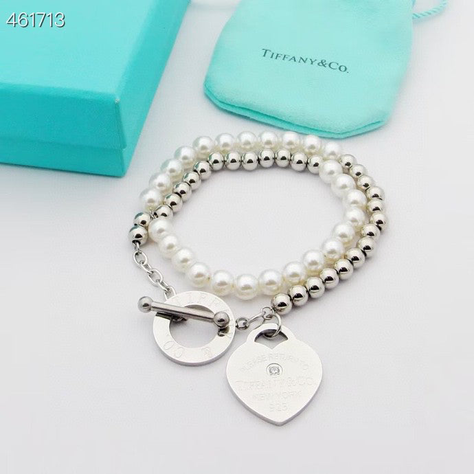 [Lioran]RETURN TO TIF HEART TAF BEAD PEARL BRACELET