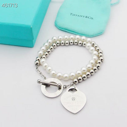 [Lioran]RETURN TO TIF HEART TAF BEAD PEARL BRACELET