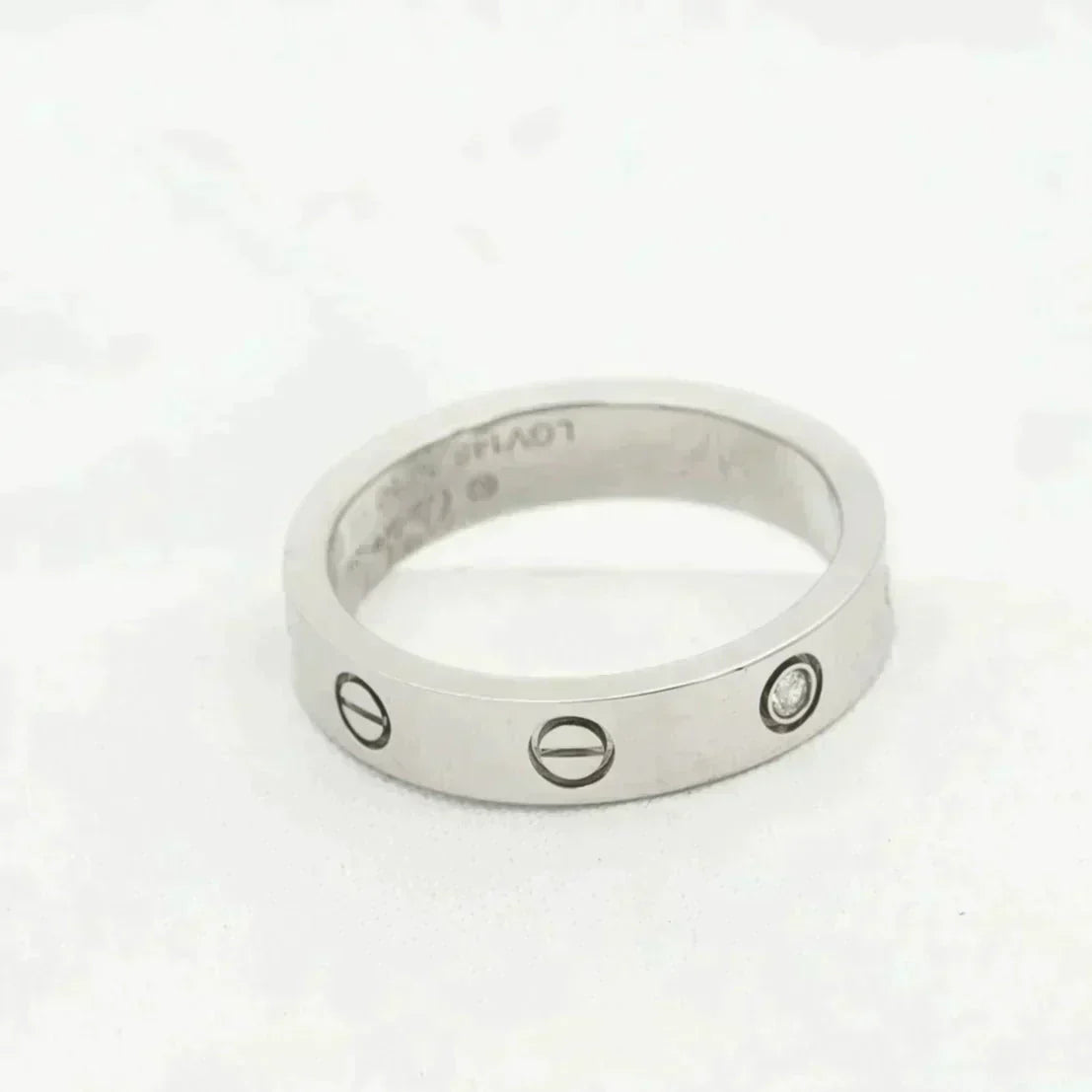 [⭐Lioran]LOVE RING 4MM 1 DIAMOND SILVER