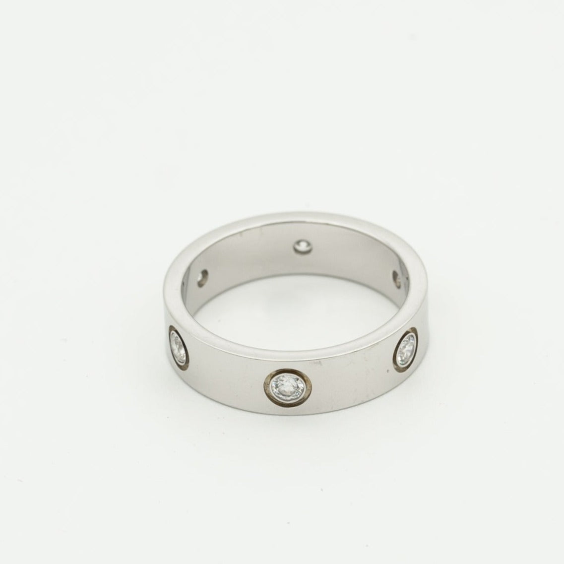 [⭐Lioran]LOVE RING 5.5MM 6 DIAMONDS SILVER