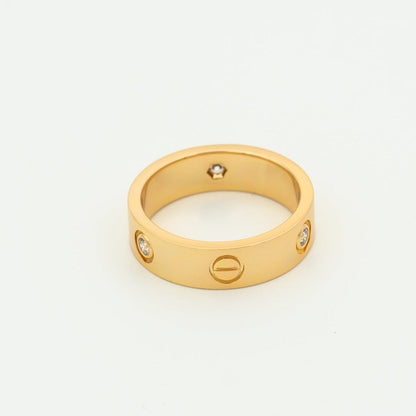 [⭐Lioran]LOVE RING 5.5MM 3 DIAMONDS PINK GOLD