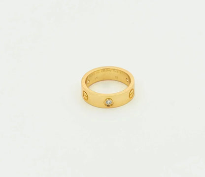 [⭐Lioran]LOVE RING 5.5MM 3 DIAMONDS GOLD