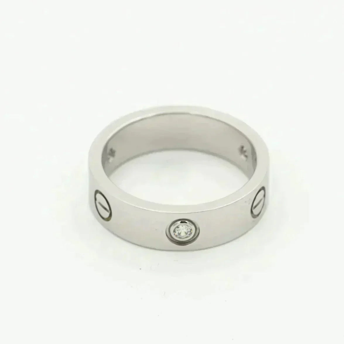 [⭐Lioran]LOVE RING 5.5MM 3 DIAMONDS SILVER