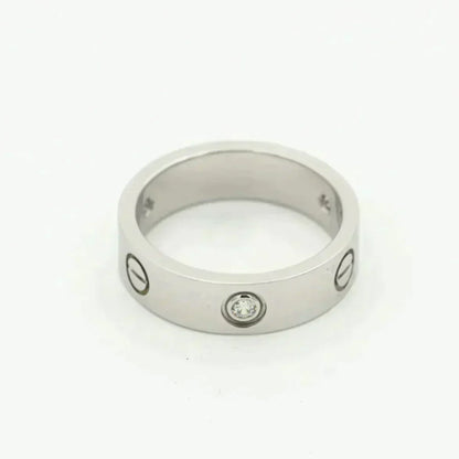 [⭐Lioran]LOVE RING 5.5MM 3 DIAMONDS SILVER