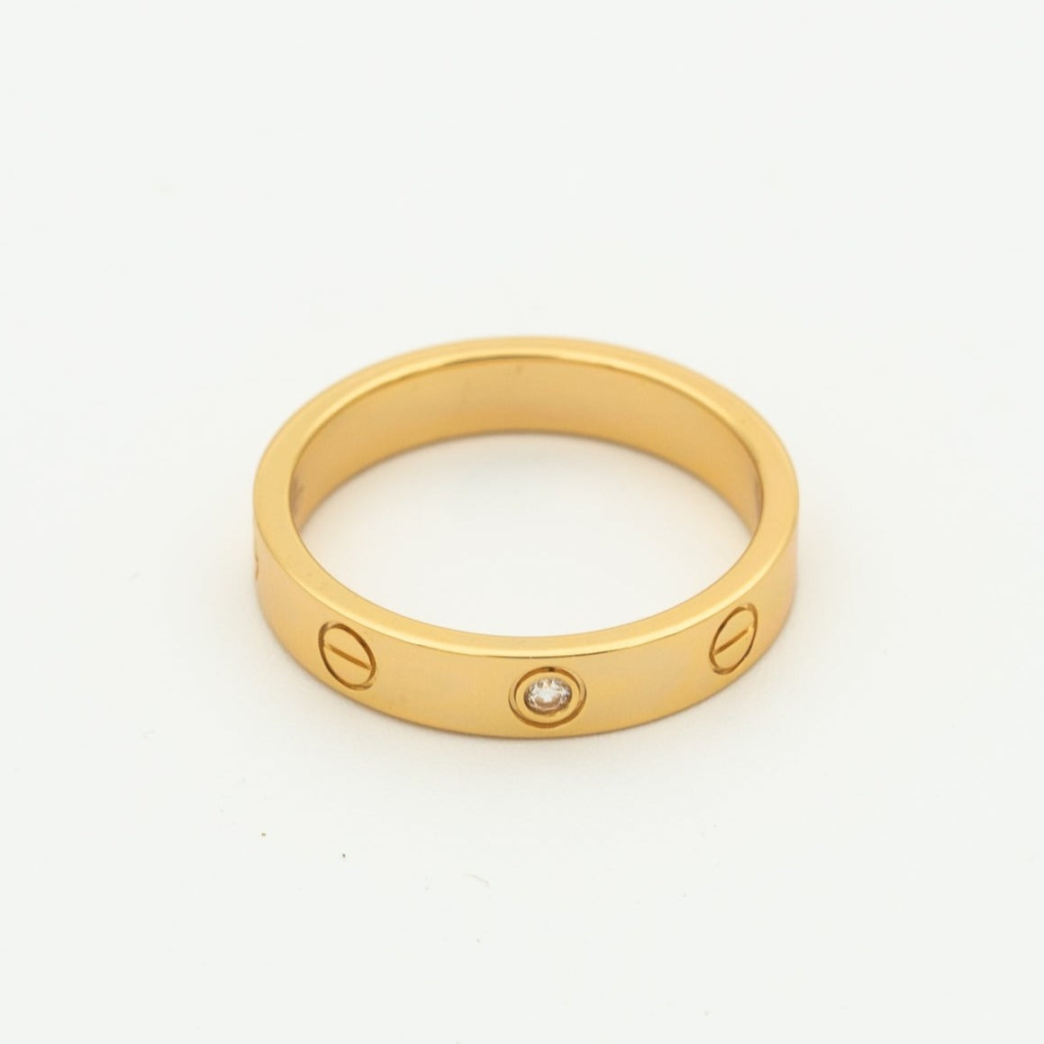 [⭐Lioran]LOVE RING 4MM 1 DIAMOND PINK GOLD
