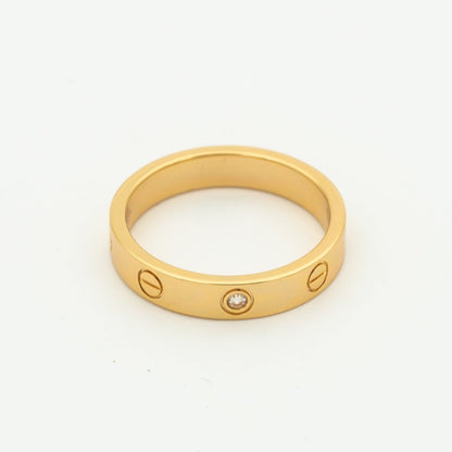[⭐Lioran]LOVE RING 4MM 1 DIAMOND PINK GOLD