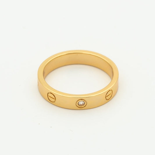 [⭐Lioran]LOVE RING 4MM 1 DIAMOND PINK GOLD
