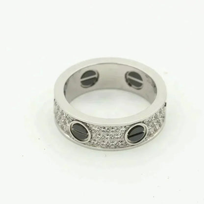 [⭐Lioran]LOVE RING 5.5MM DIAMONDS PAVED CERAMIC