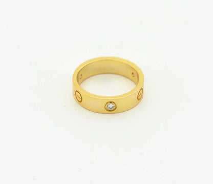 [⭐Lioran]LOVE RING 4MM 1 DIAMOND GOLD