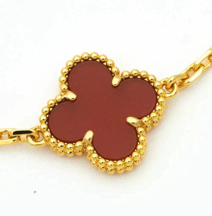 [⭐Lioran] CLOVER 5 MOTIF RED CORNELIAN BRACELET COLLECTION