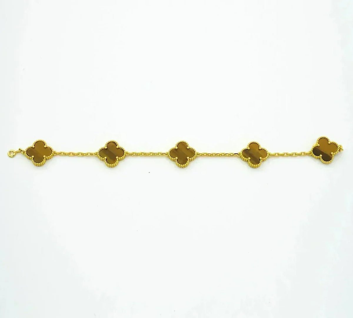 [⭐Lioran] CLOVER 5 MOTIFS TIGER EYE BRACELET COLLECTION
