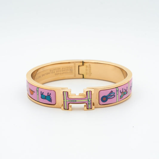 [⭐Lioran]H PINK GOLD BRACELET PINK CERAMIC