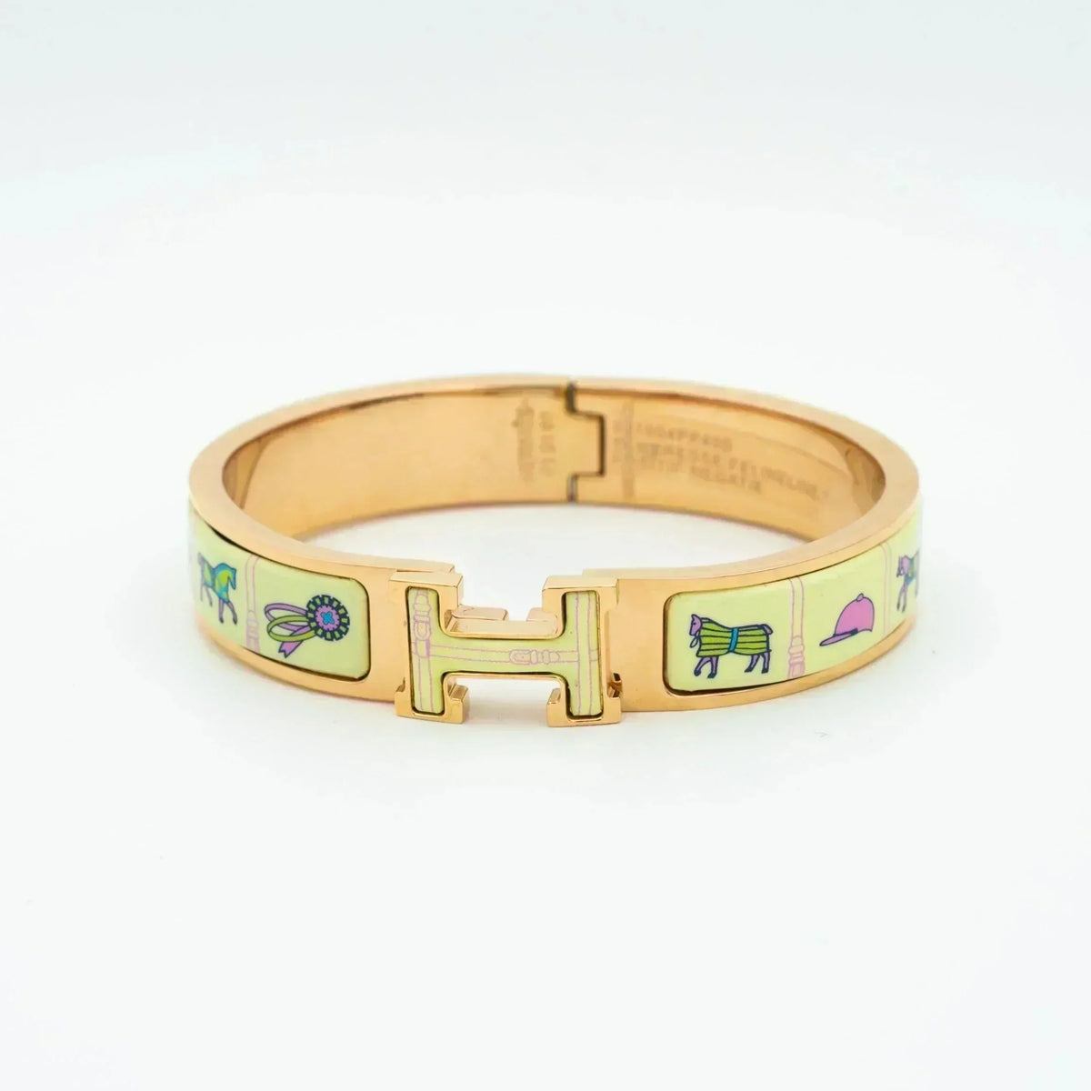 [⭐Lioran]H PINK GOLD BRACELET CREAM CERAMIC