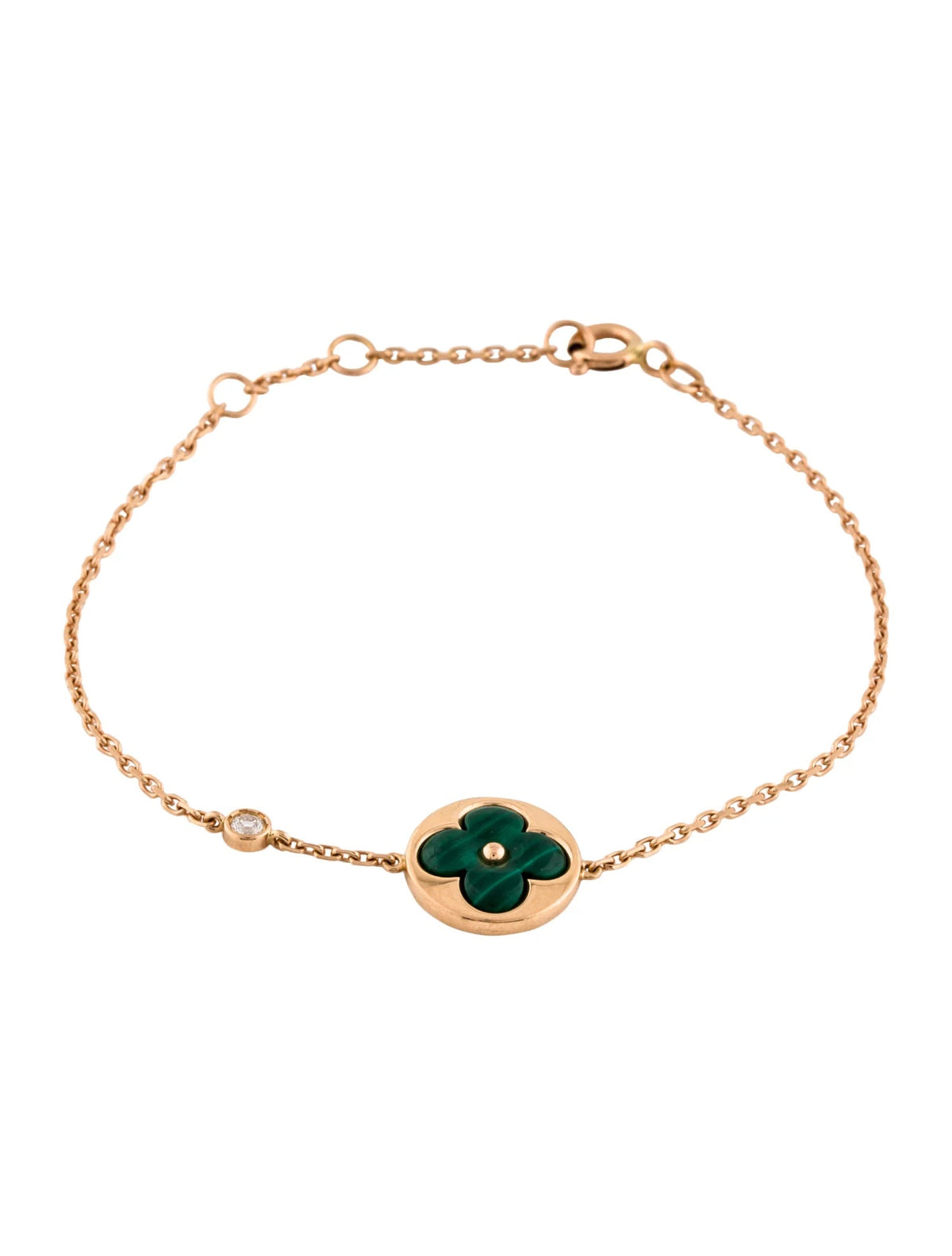 [⭐Lioran]SUN MALACHITE 1 DIAMOND PINK GOLD BRACELET
