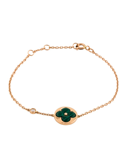 [⭐Lioran]SUN MALACHITE 1 DIAMOND PINK GOLD BRACELET