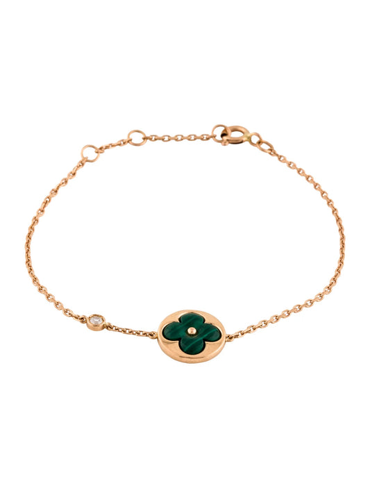 [⭐Lioran]SUN MALACHITE 1 DIAMOND PINK GOLD BRACELET