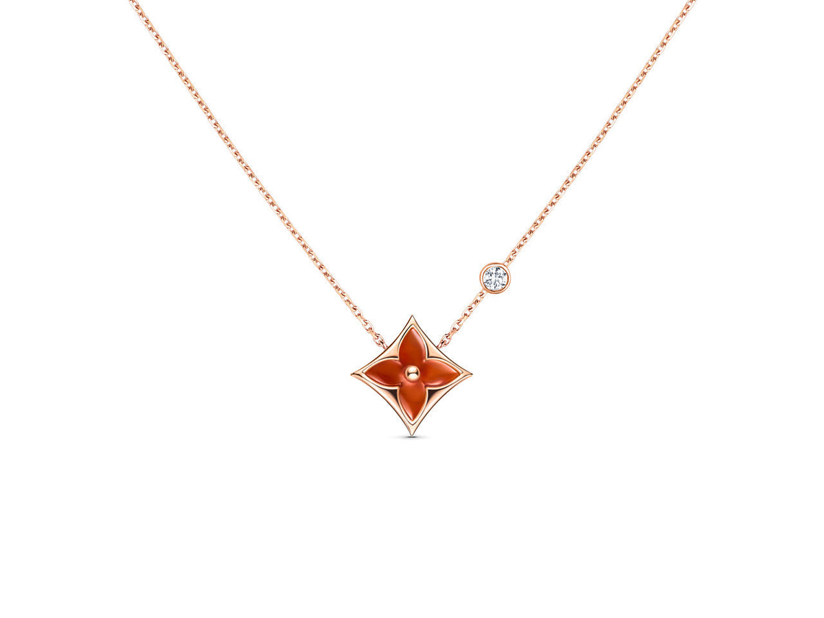 [⭐Lioran]STAR NECKLACE PINK GOLD 1 DIAMOND