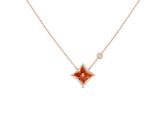 [⭐Lioran]STAR NECKLACE PINK GOLD 1 DIAMOND
