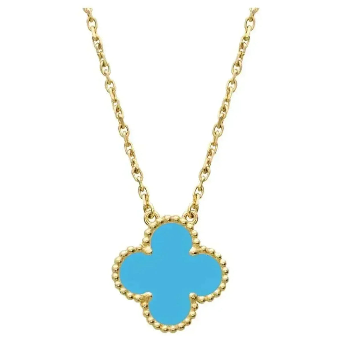 [⭐Lioran]CLOVER 15MM VINTAGE TURQUOISE NECKLACE