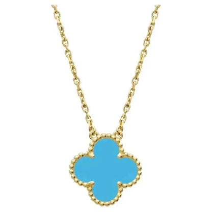 [⭐Lioran]CLOVER 15MM VINTAGE TURQUOISE NECKLACE