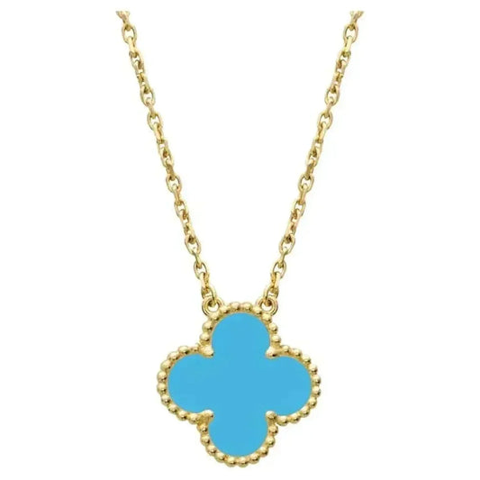 [⭐Lioran]CLOVER 15MM VINTAGE TURQUOISE NECKLACE
