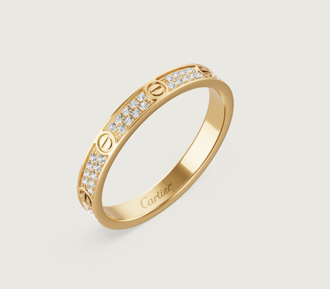 [⭐Lioran]LOVE RING 2.6mm-wide full-diamond ring Gold