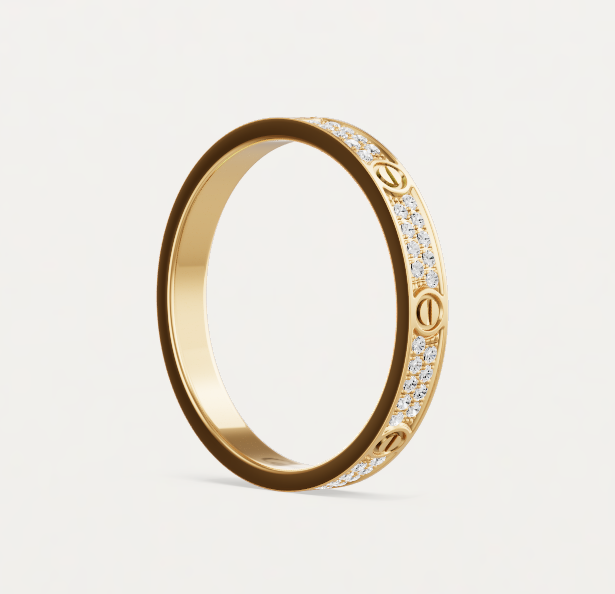 [⭐Lioran]LOVE RING 2.6mm-wide full-diamond ring Gold