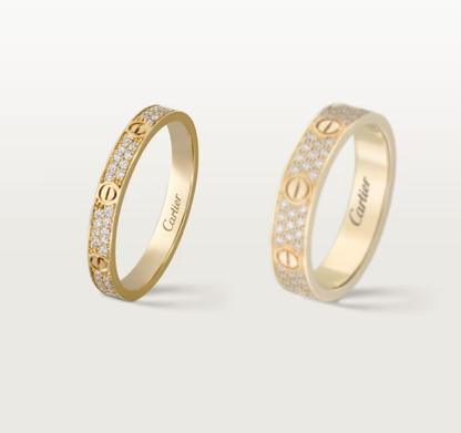 [⭐Lioran]LOVE RING 2.6mm-wide full-diamond ring Gold