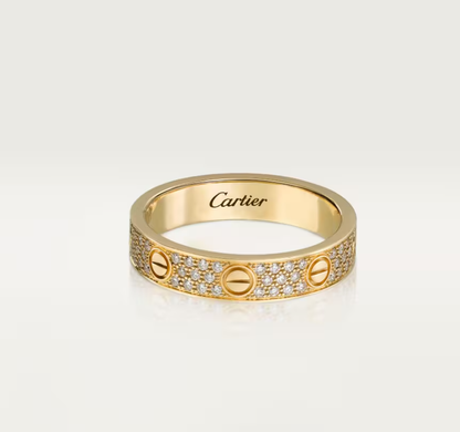 [⭐Lioran]LOVE RING 4mm-wide full-diamond ring GOLD