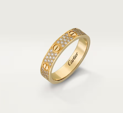 [⭐Lioran]LOVE RING 4mm-wide full-diamond ring GOLD