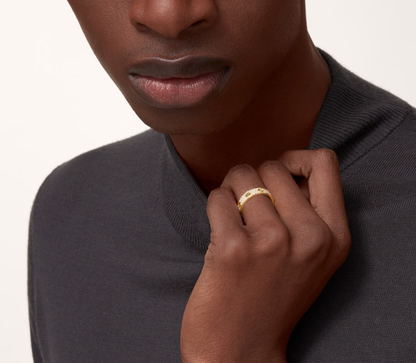 [⭐Lioran]LOVE RING 4mm-wide full-diamond ring GOLD