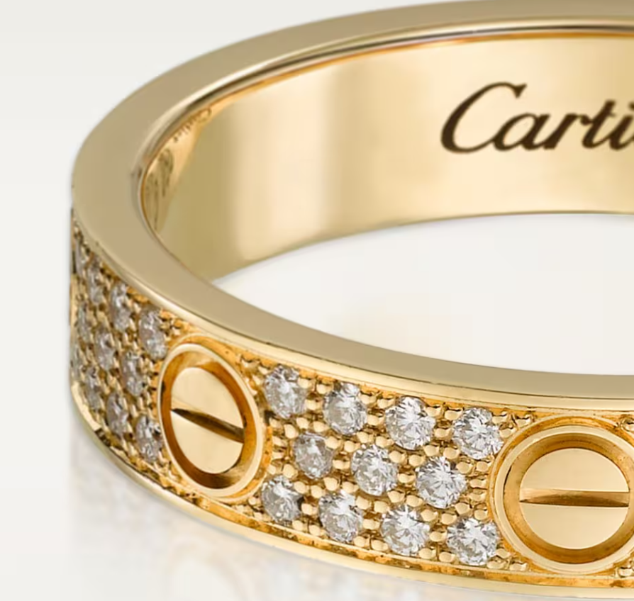 [⭐Lioran]LOVE RING 4mm-wide full-diamond ring GOLD