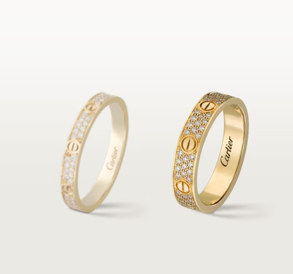 [⭐Lioran]LOVE RING 4mm-wide full-diamond ring GOLD