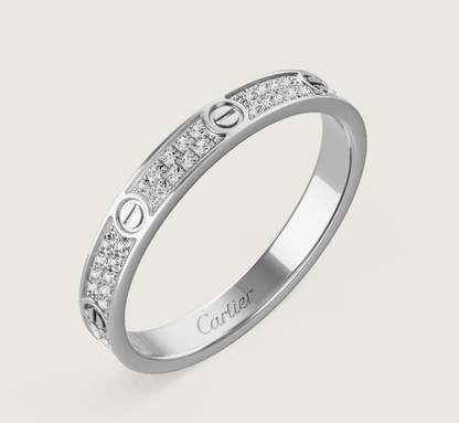 [⭐Lioran]LOVE RING 2.6mm-wide full-diamond ring silver
