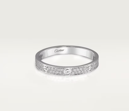 [⭐Lioran]LOVE RING 2.6mm-wide full-diamond ring silver