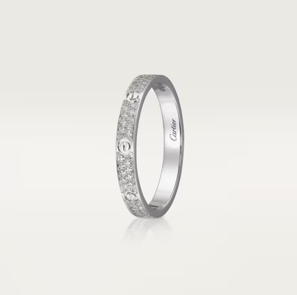[⭐Lioran]LOVE RING 2.6mm-wide full-diamond ring silver
