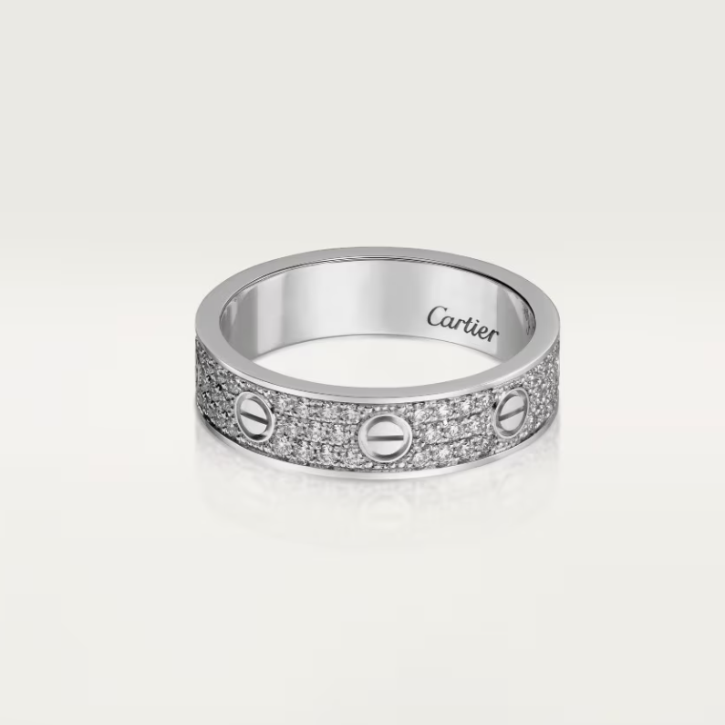 [⭐Lioran]LOVE RING 4mm-wide full-diamond ring silver