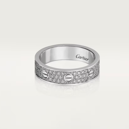 [⭐Lioran]LOVE RING 4mm-wide full-diamond ring silver