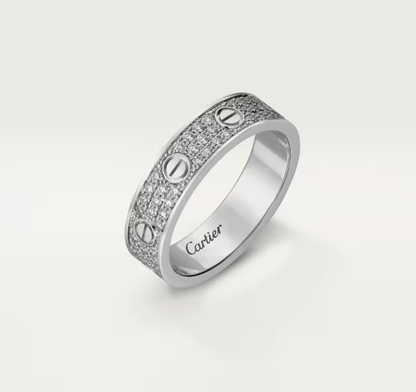 [⭐Lioran]LOVE RING 4mm-wide full-diamond ring silver