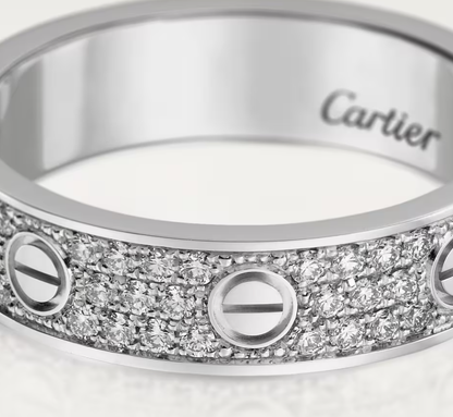 [⭐Lioran]LOVE RING 4mm-wide full-diamond ring silver