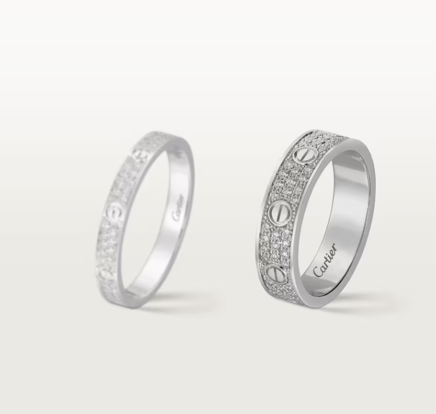 [⭐Lioran]LOVE RING 4mm-wide full-diamond ring silver