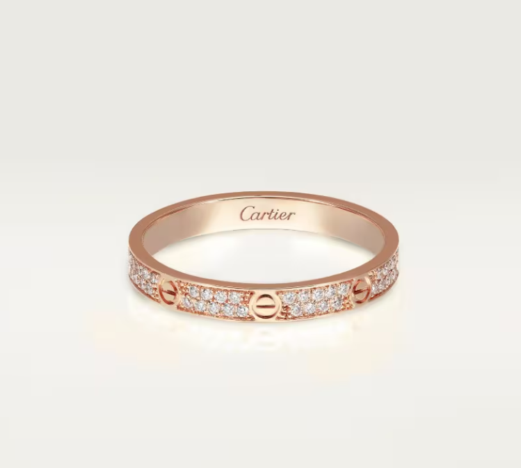 [⭐Lioran]LOVE RING 2.6mm-wide full-diamond ring Rose Gold