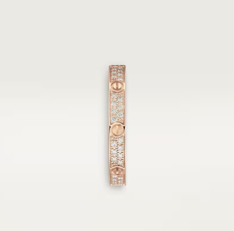 [⭐Lioran]LOVE RING 2.6mm-wide full-diamond ring Rose Gold