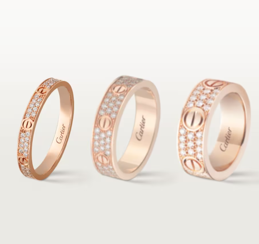 [⭐Lioran]LOVE RING 2.6mm-wide full-diamond ring Rose Gold