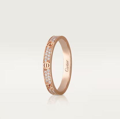 [⭐Lioran]LOVE RING 2.6mm-wide full-diamond ring Rose Gold