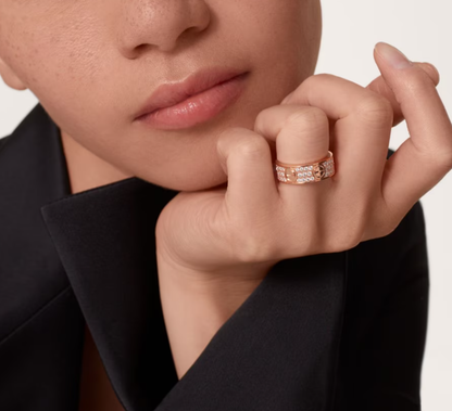 [⭐Lioran]LOVE RING 6.5mm-wide full-diamond ring Rose Gold