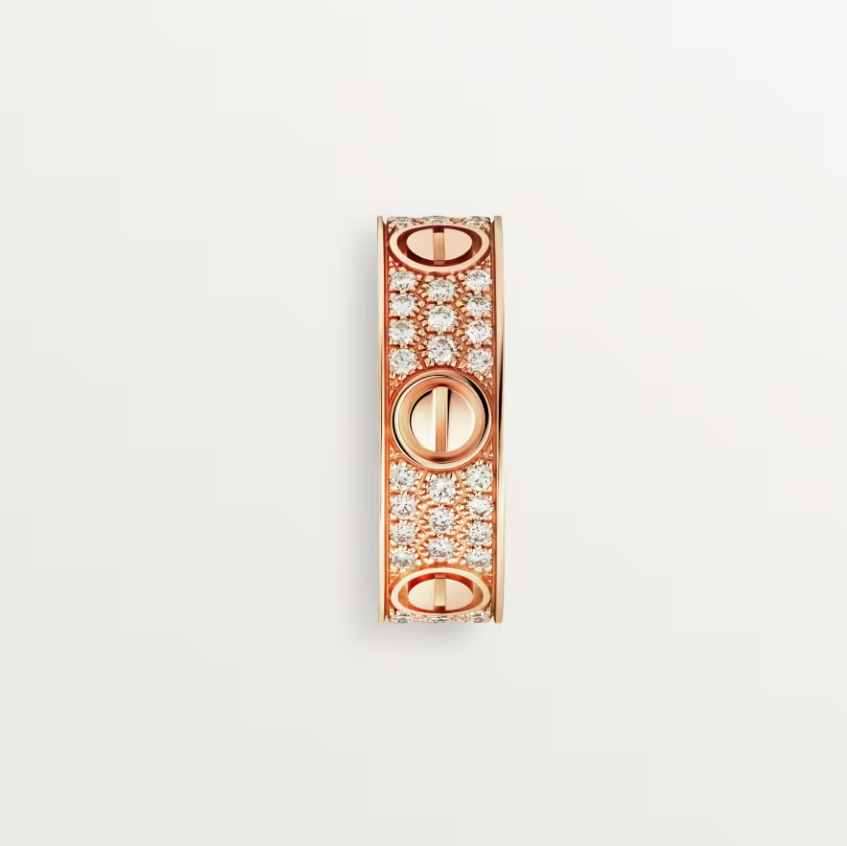 [⭐Lioran]LOVE RING 6.5mm-wide full-diamond ring Rose Gold